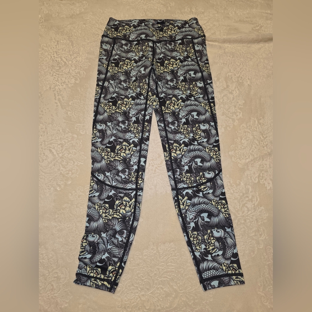 Feed Me Fight Me Koi Fish Print Leggings